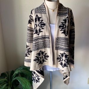 Navajo style  open cardigan sweater
